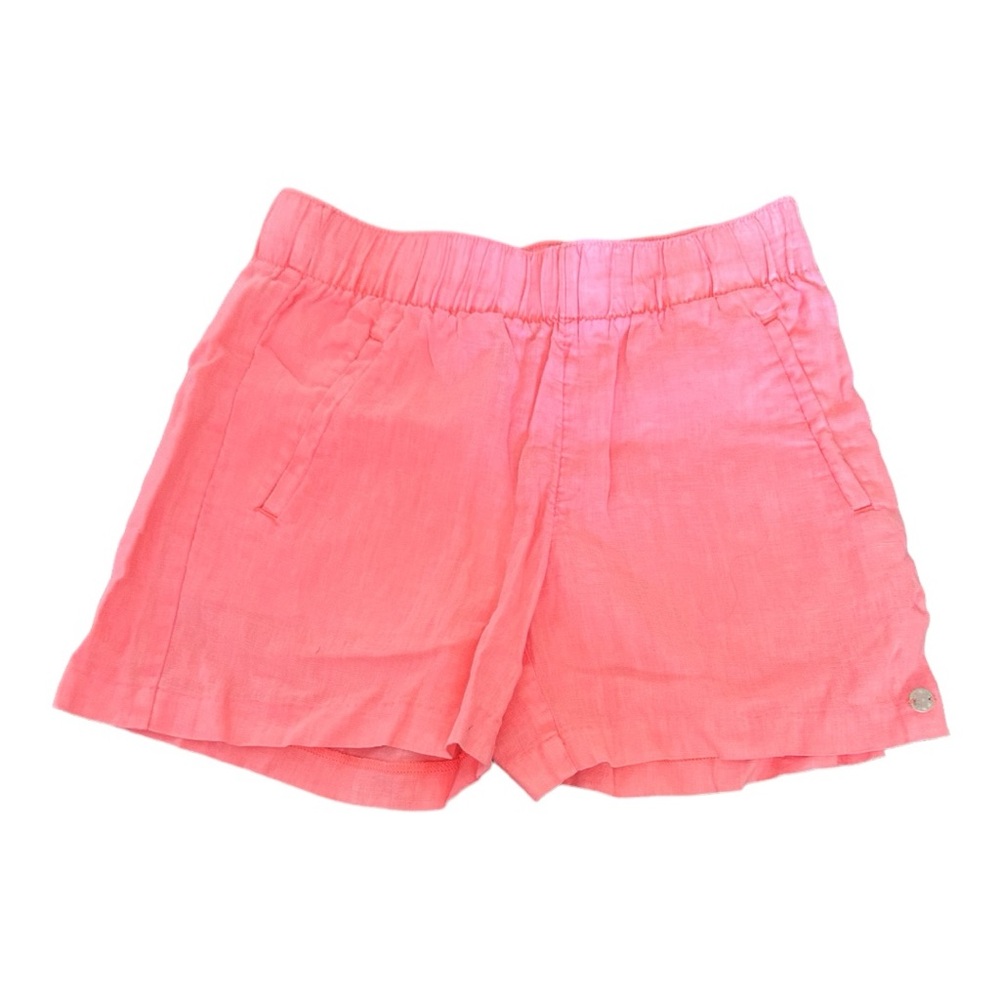 Lilly Pulitzer Lilo Linen Shorts PB Bellini Pink Elastic‎ Waist XXS 010404